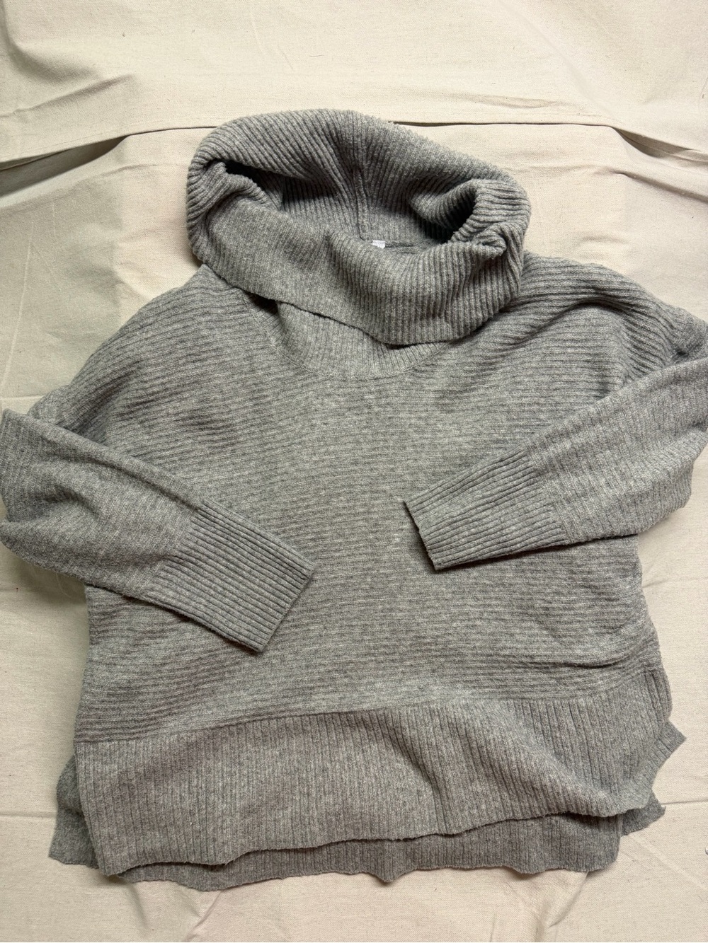 Time and Tru Gray Ribbed Turtleneck Sweater